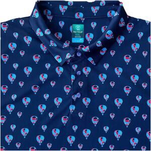 Pro Tour Men’s Golf Polo Size XXL Hot Air Balloon Moisture Wicking Blue Red